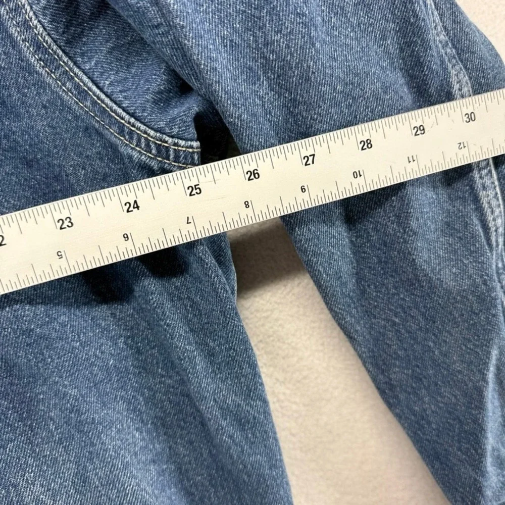 Levis Denim Jacket Women's XL Blue Dark Wash Biker Trucker Pockets Boxy Jean